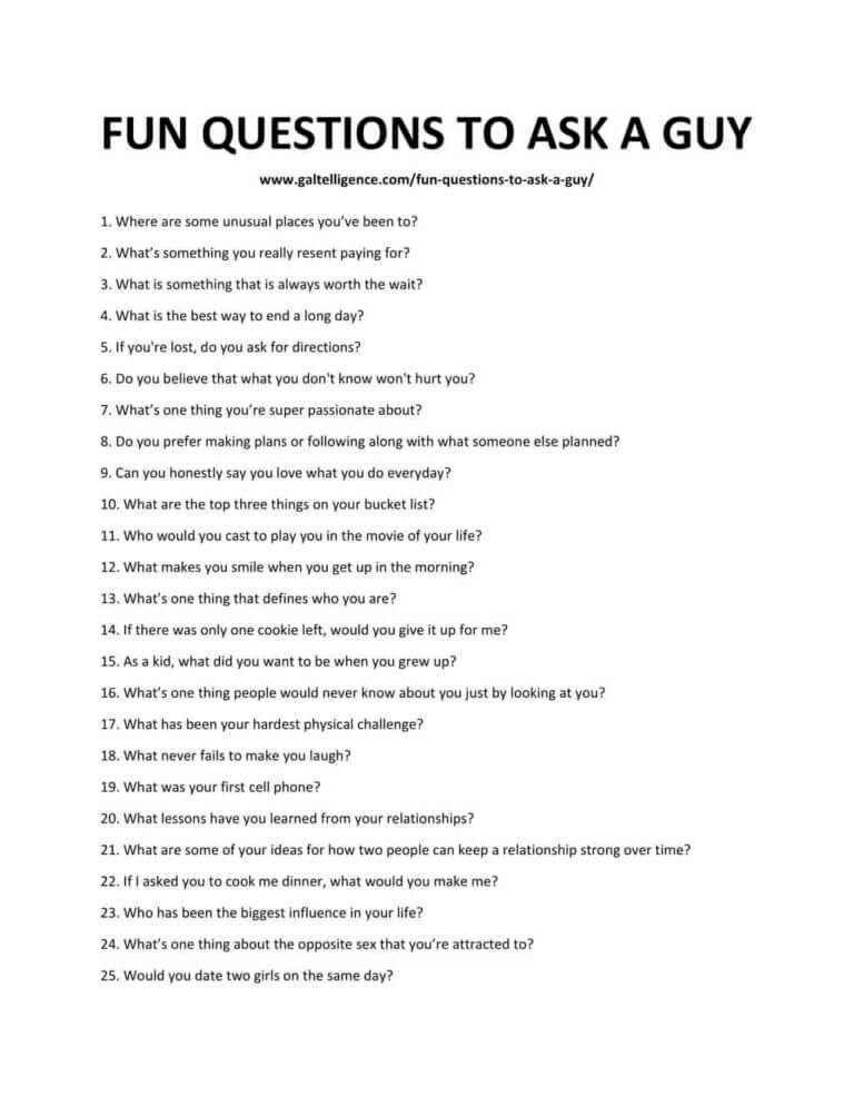 70 Fun Questions To Ask A Guy Spark Cool Conversations 