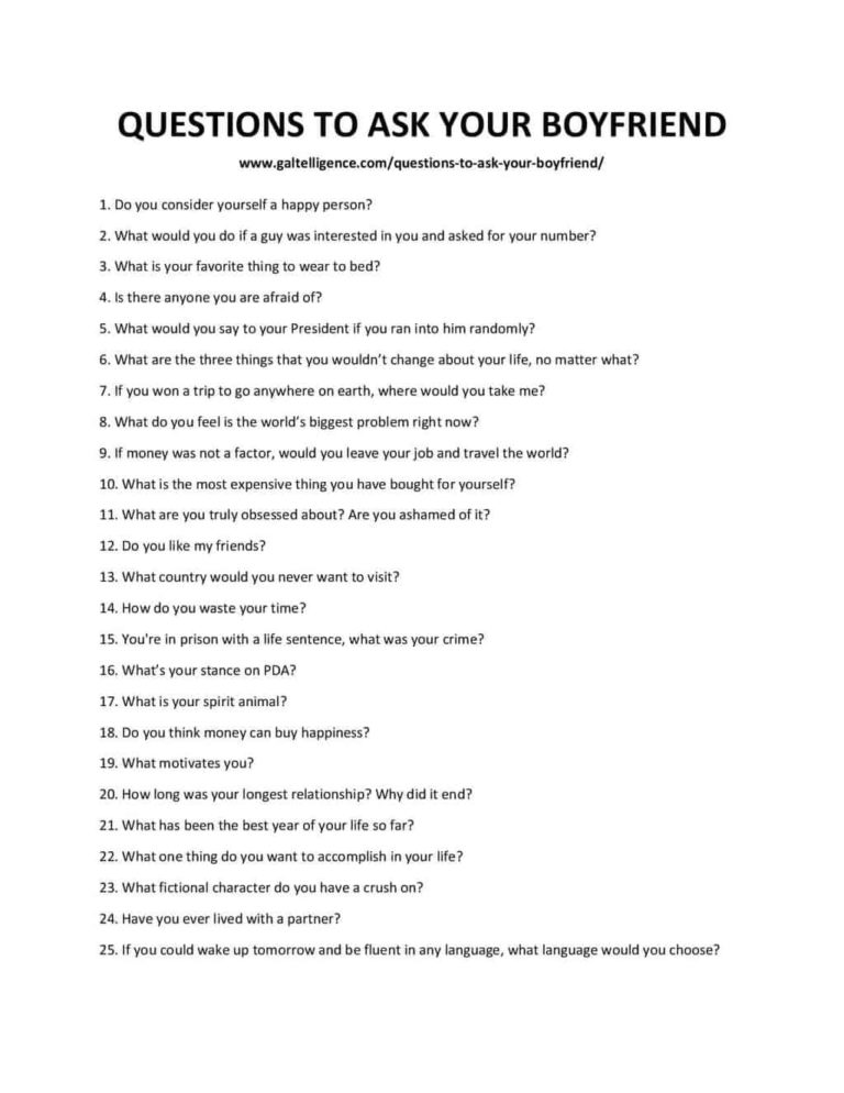 129 Questions To Ask Your Boyfriend Get To Know Your Partner Better