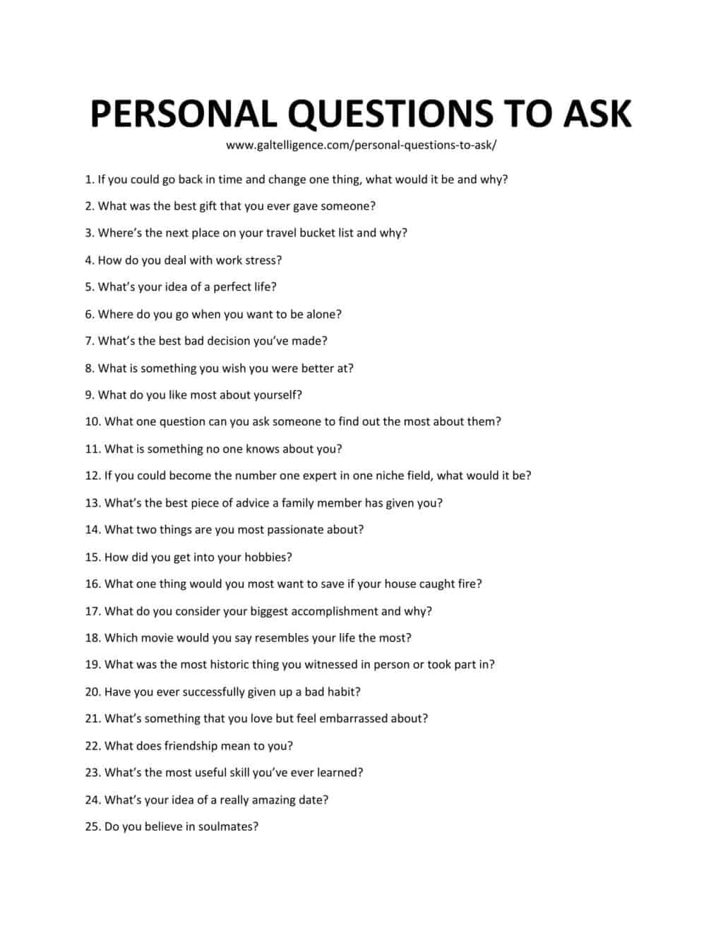 PERSONAL QUESTIONS TO ASK 11 
