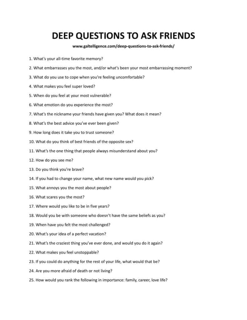 45 Deep Questions To Ask Friends - The Best Ways To Know Them Better