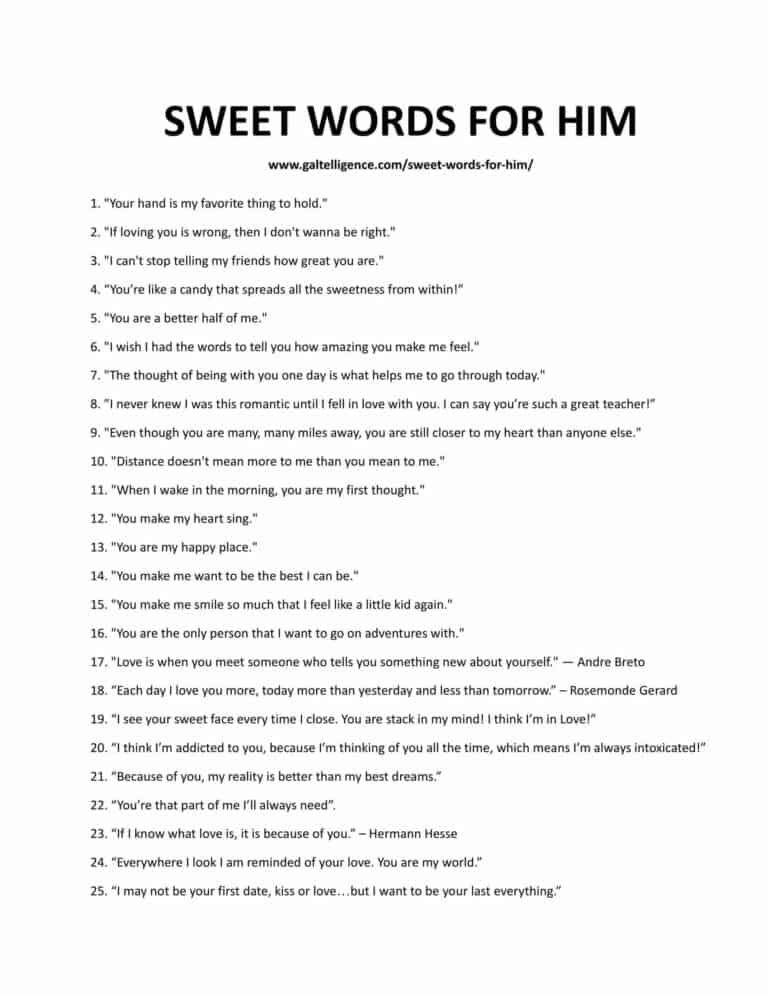 Heartfelt Sweet Words for Him - 24 Best Things to Tell Him Today