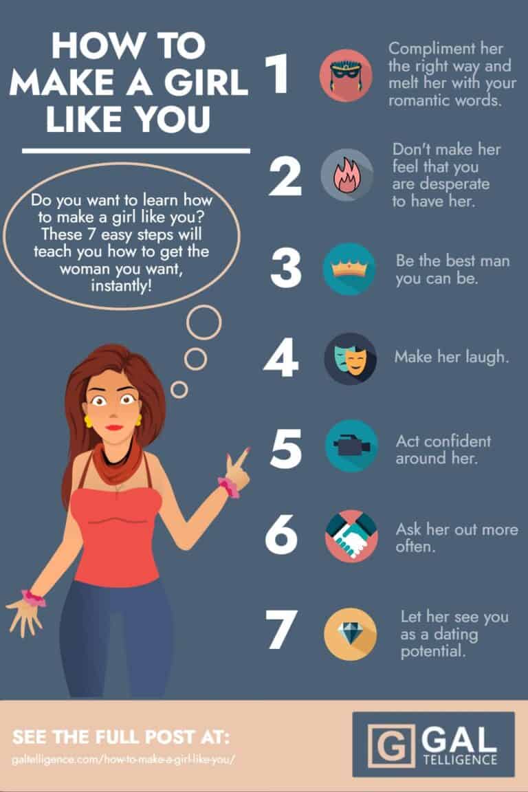 How To Make A Girl Like You 7 Terrific Steps To Attract Her Easily   HOW TO MAKE A GIRL TO LIKE YOU INFOGRAPHIC 768x1152 