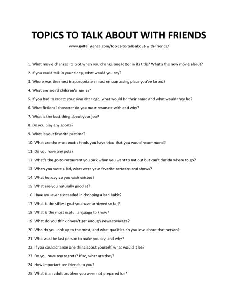 things to talk about a friend